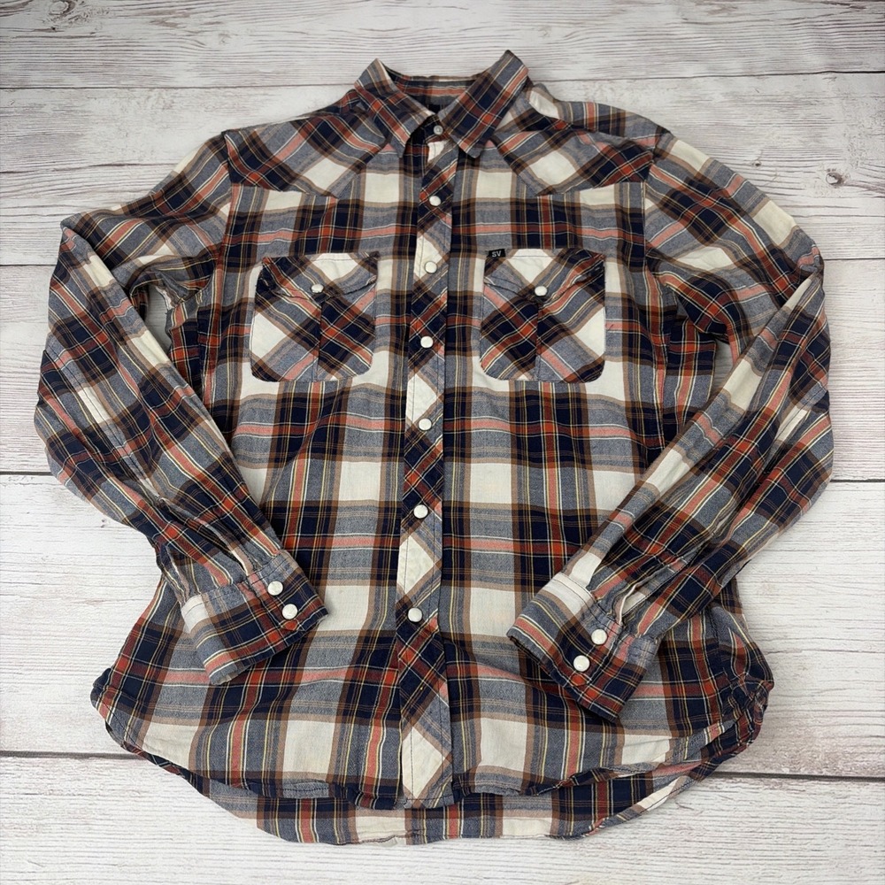 Salt Valley Women's Small Pearl Snap Cotton Plaid Western Shirt Cowboy Rodeo EXC